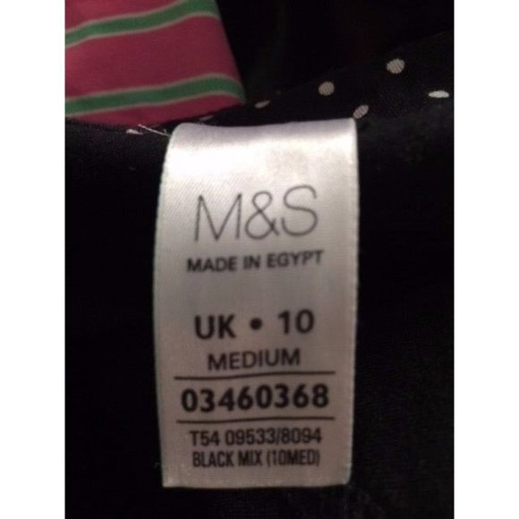 M&S UK Women's Cropped Jegging Jean Size 10 UK, 8 US Black with White Polka Dots - Picture 6 of 6